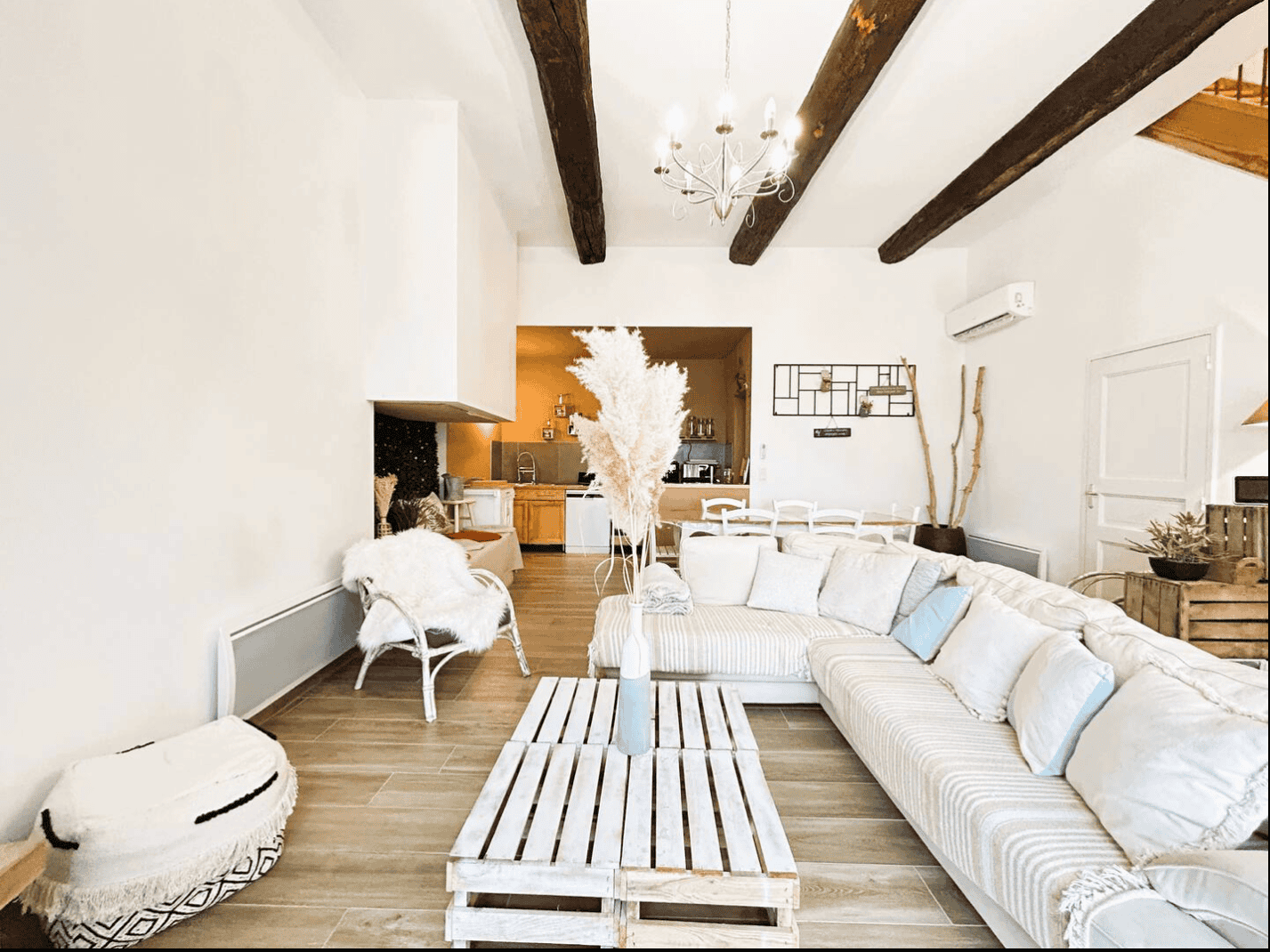 Interior living space of the private retreat villa